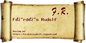 Fördős Rudolf névjegykártya